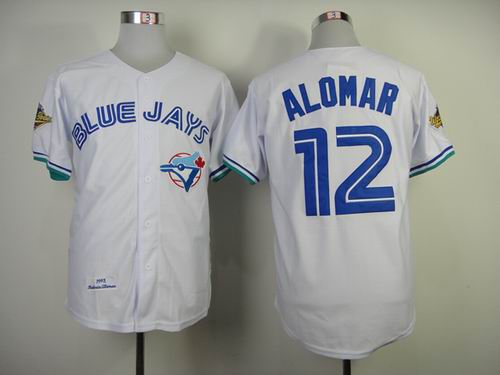 Toronto Blue Jays 12 Roberto Alomar throwback white MLB baseball Jerseys