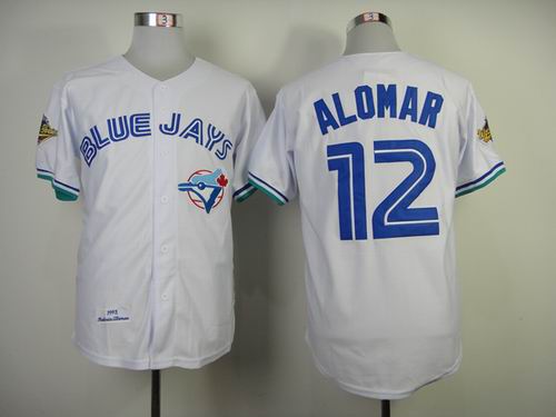 Toronto Blue Jays 12 Roberto Alomar throwback white MLB baseball Jerseys