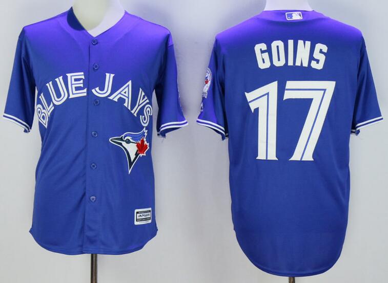 Toronto Blue Jays 17 Ryan Goins blue Majestic men mlb baseball jersey