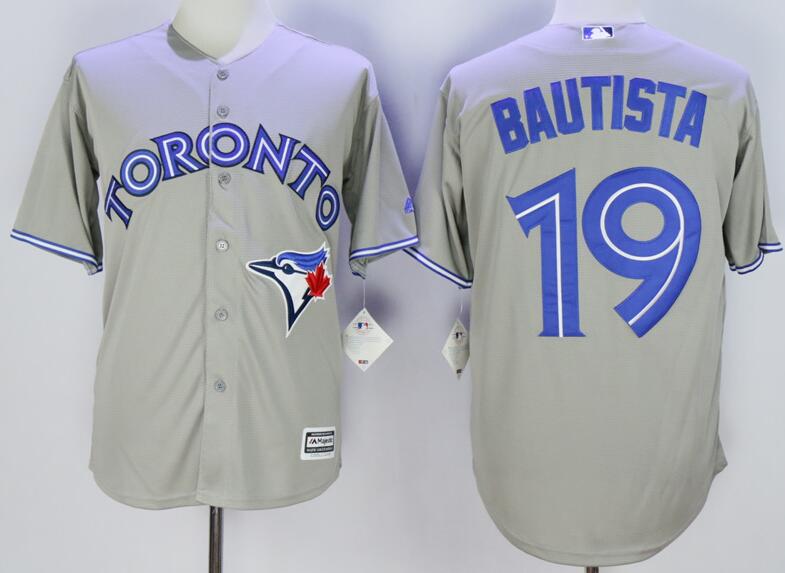 Toronto Blue Jays 19 Jose Bautista gray majestic Majestic men mlb baseball  jerseys