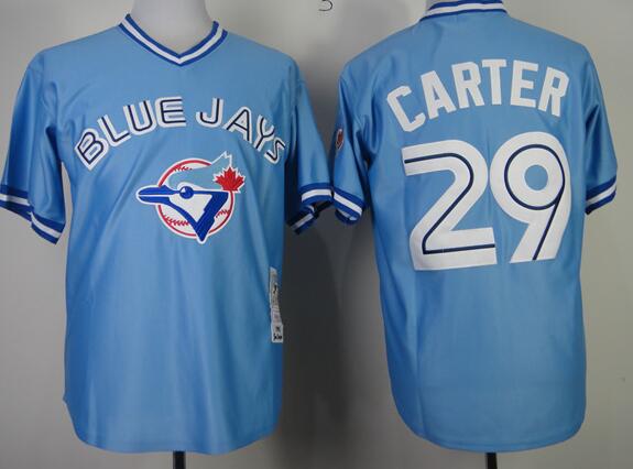 Toronto Blue Jays 29 Joe Carter men blue Throwback mlb baseball Jerseys