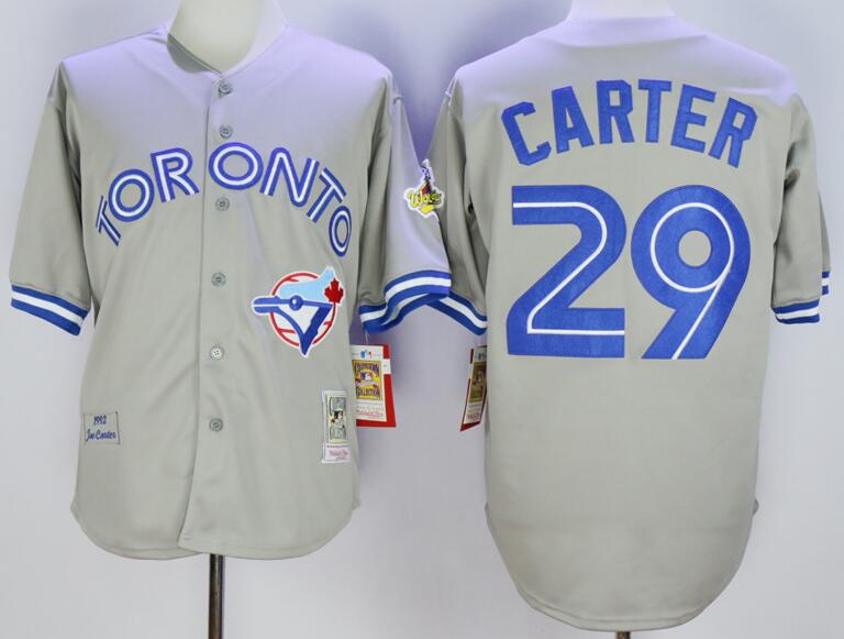Toronto Blue Jays 29 Joe Carter men grey mlb baseball Jerseys