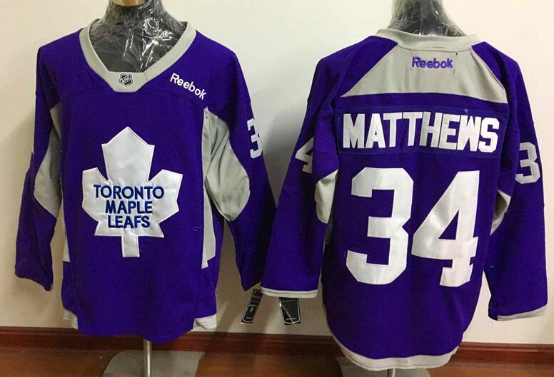 Toronto Maple Leafs 34 Auston Matthews purple Hockey jerseys
