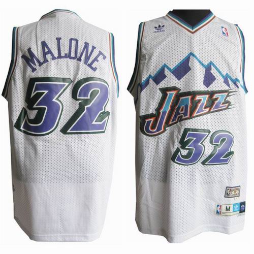 Utah Jazz 32 Karl Malone Soul Swingman Stitched White adidas men NBA basketball Jerseys