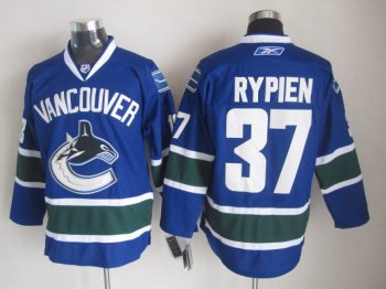 VANCOUVER CANUCKS 37 Blue men nhl ice hockey  jerseys