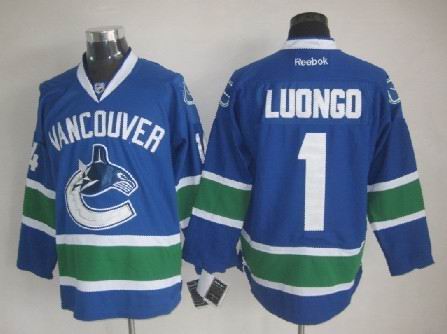 Vancouver Canucks 1 Roberto Luongo blue men nhl ice hockey  jersey