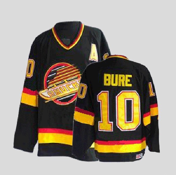 Vancouver Canucks 10 Pavel Bure Black men nhl ice hockey  jerseys