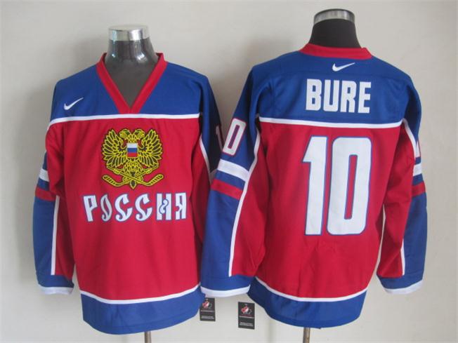 Vancouver Canucks 10 Pavel Bure red blue men nhl ice hockey  jerseys