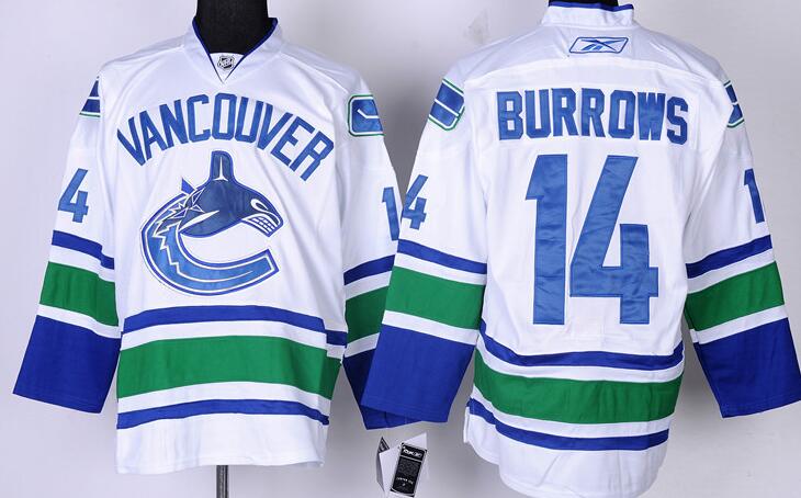 Vancouver Canucks 14 BURROWS white men nhl ice hockey jersey
