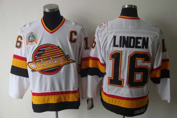 Vancouver Canucks 16 Linden White men nhl ice hockey  jerseys 2011