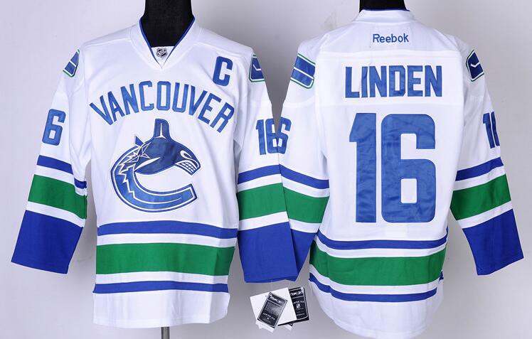 Vancouver Canucks 16 Linden White men nhl ice hockey  jerseys
