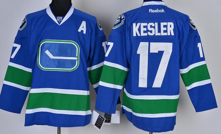 Vancouver Canucks 17 Ryan Kesler blue men nhl ice hockey  jersey