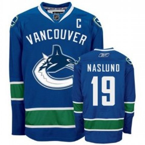 Vancouver Canucks 19 Markus Naslund Blue men nhl ice hockey  jerseys