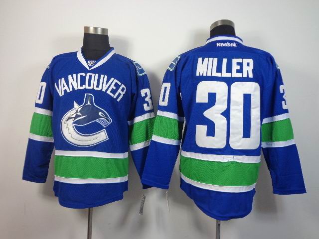 Vancouver Canucks 30 Ryan Miller Blue men nhl ice hockey  jerseys