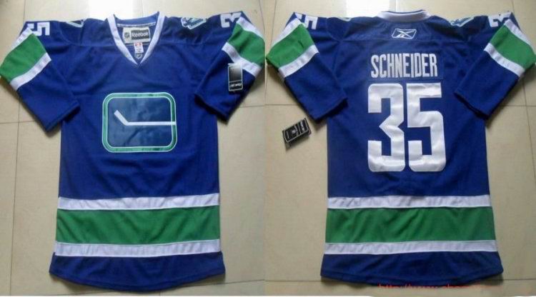 Vancouver Canucks 35 Cory Schneider Blue NHL 3rd men Jerseys