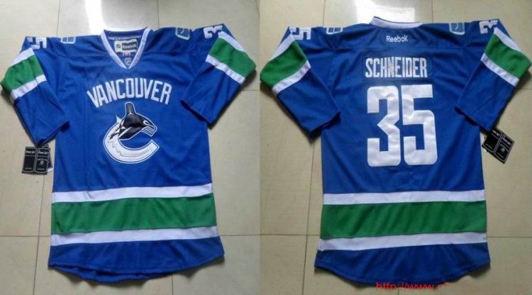 Vancouver Canucks 35 Cory Schneider Blue NHL men Jerseys