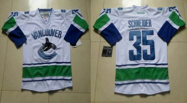 Vancouver Canucks 35 Cory Schneider White NHL men Jerseys