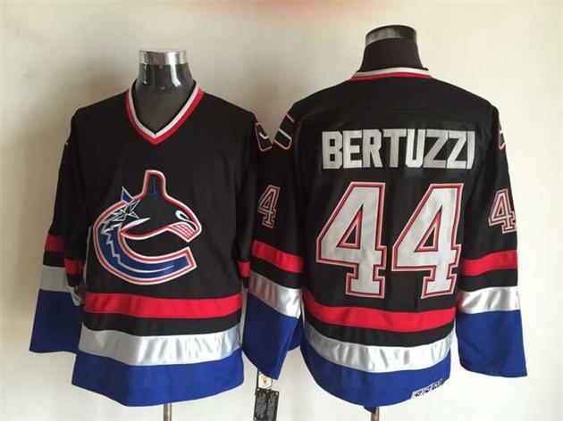 Vancouver Canucks 44 Todd Bertuzzi CCM men black hockey jerseys