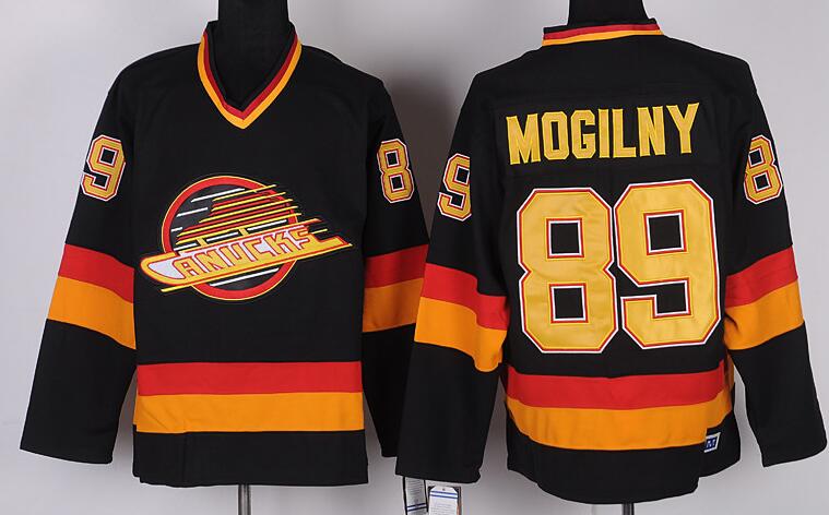 Vancouver Canucks 89# Mogilny Black Nhl hockey jerseys