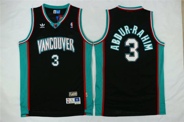 Vancouver Grizzlies 3 Shareef Abdur-Rahim black adidas men nba basketball jerseys