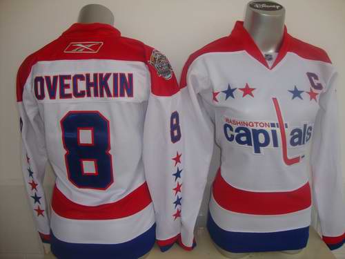 Washington Capitals 8 Alex Ovechkin White women NHL Jersey