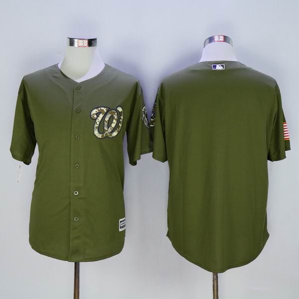 Washington Nationals  Blank Green Camo New Cool Base Stitched Baseball Jersey