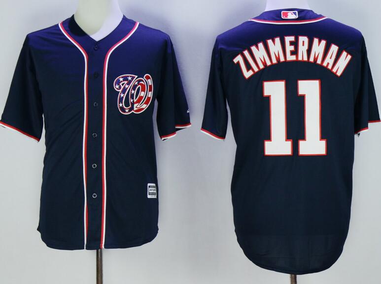 Washington Nationals 11 Ryan Zimmerman blue men Majestic mlb baseball jerseys