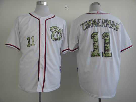 Washington Nationals 11 Zimmerman White camo men baseball MLB Jersey