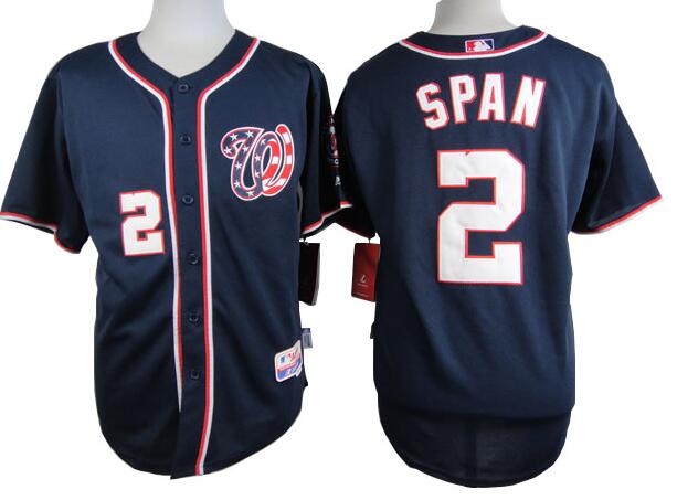 Washington Nationals 2 Denard Span dark blue men mlb baseball jerseys