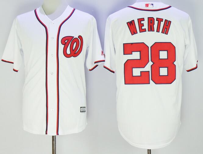 Washington Nationals 28 Werth White majestic men baseball MLB Jersey