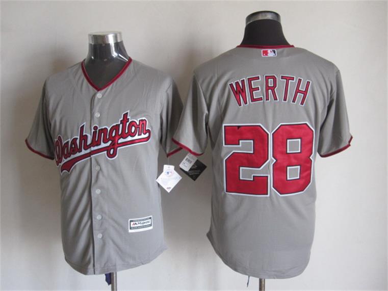 Washington Nationals 28 Werth gray majestic men baseball MLB Jersey