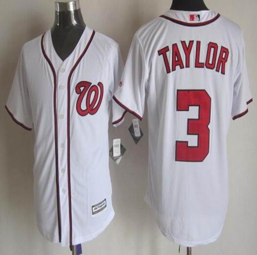Washington Nationals 3 Michael Taylor white majestic men mlb baseball jerseys