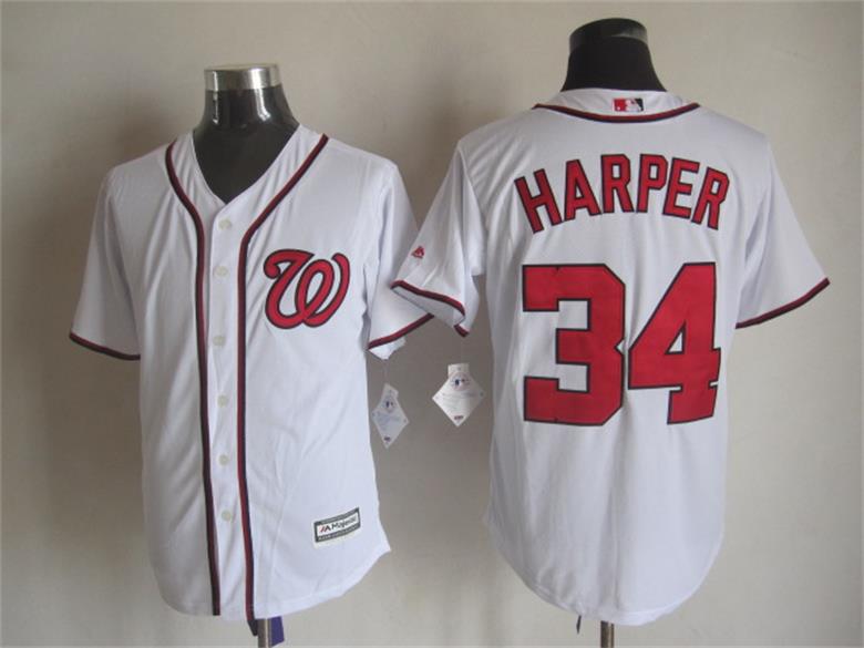 Washington Nationals 34 Bryce Harper majestic white men baseball MLB Jersey