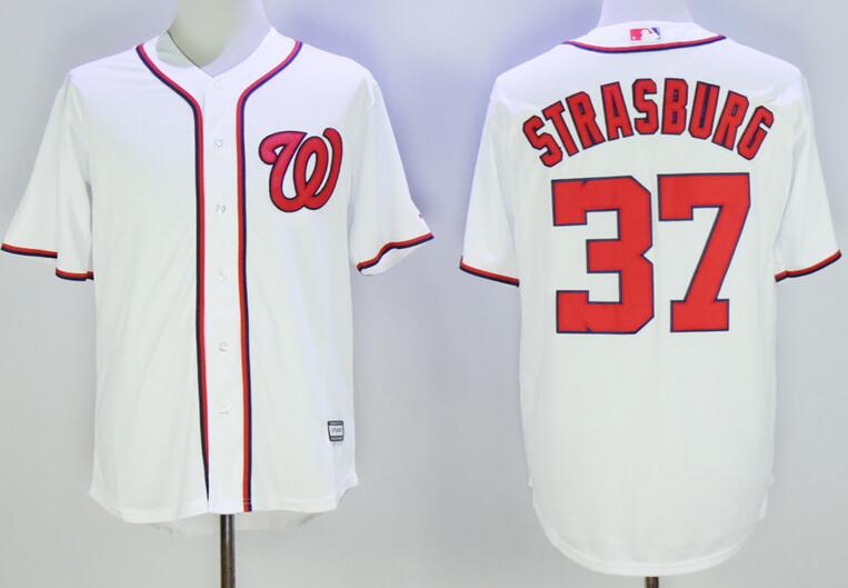 Washington Nationals 37 STRASBURG white men Majestic mlb baseball Jerseys