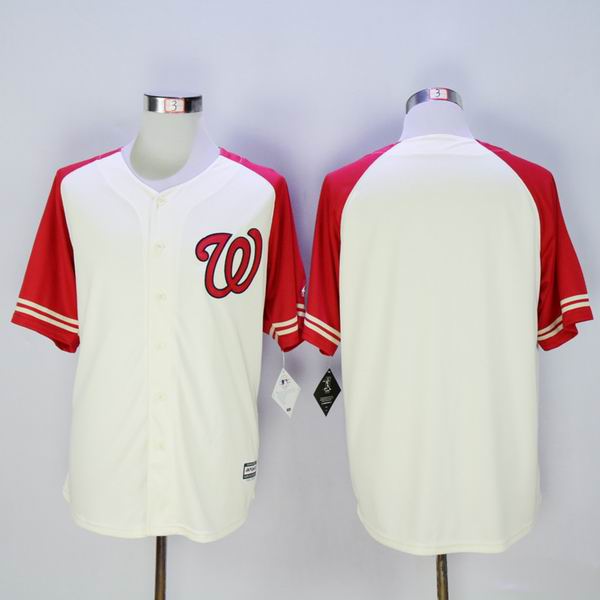 Washington Nationals blank Cream Red Exclusive New Cool Base Stitched Baseball Jerseys