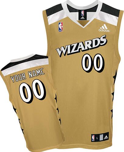 Washington Wizards golden adidas Alternate Jersey custom any name number