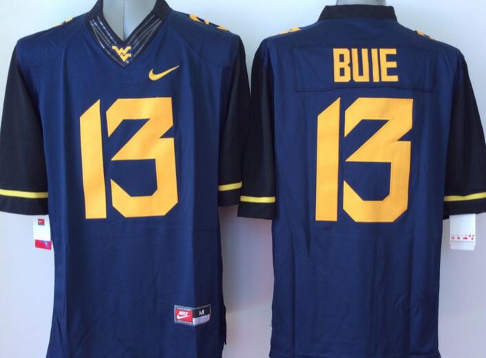 West Virginia Mountaineers 13 buie blue men NCAA college Football Jerseys