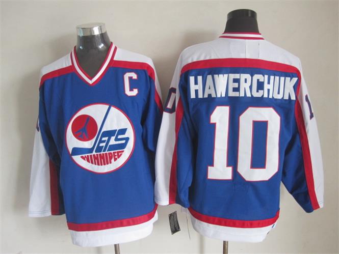 Winnipeg Jets 10 Dale Hawerchuk blue men nhl hockey Jerseys