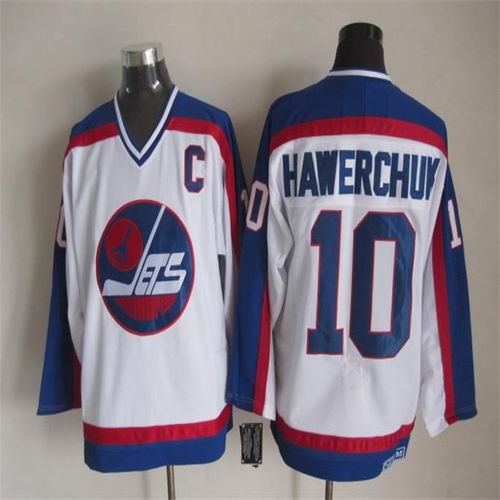 Winnipeg Jets 10 Dale Hawerchuk white hockey jerseys