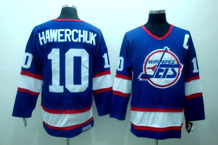 Winnipeg Jets 10 HAWERCHUK blue men hockey nhl Jerseys
