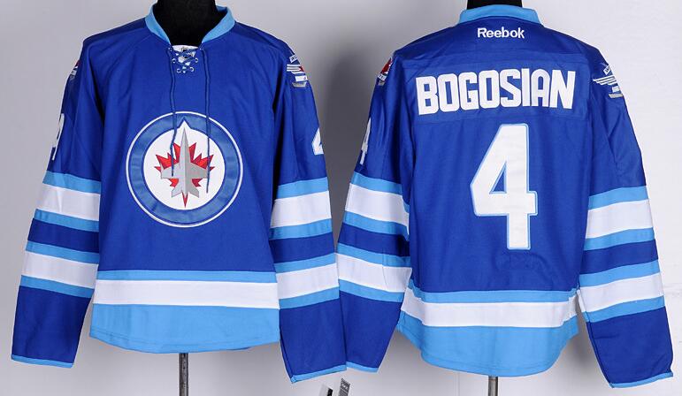 Winnipeg Jets 4 Zach Bogosian blue men nhl Jersey