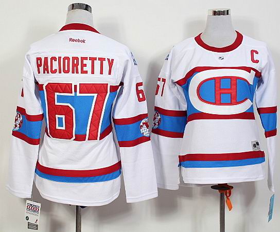 Women Montreal Canadiens #67 Max Pacioretty white ice hockey jersey 2016 winter classic patch