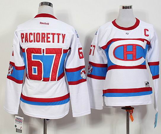 Women Montreal Canadiens #67 Max Pacioretty white ice hockey jersey 2016 winter classic patch