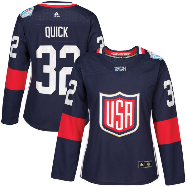 Women United States 2016 World Cup #32 Jonathan Quick blue Hockey jerseys
