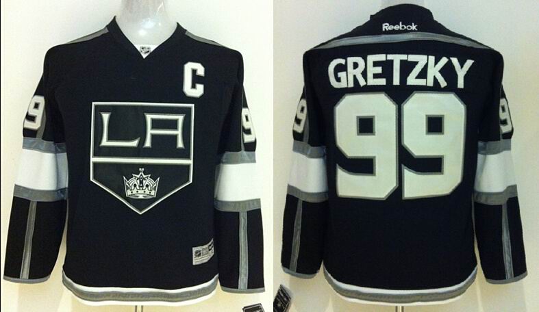 Youth  Los Angeles Kings 99# Wayne Gretzky black nhl jersey