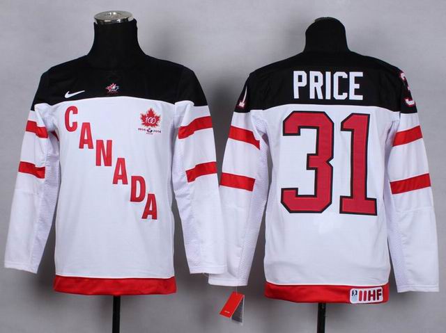 Youth Canada team Carey Price 31 white black hockey jerseys 100th