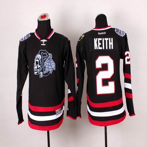 Youth Chicago Blackhawks Duncan Keith #2 black Ice hockey jersey(1)