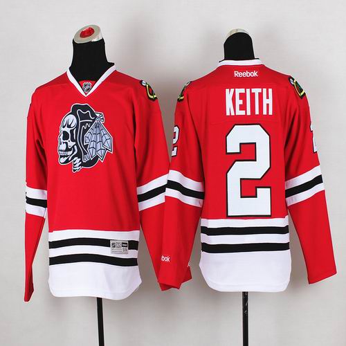 Youth Chicago Blackhawks Duncan Keith #2 red Ice hockey jersey(1)