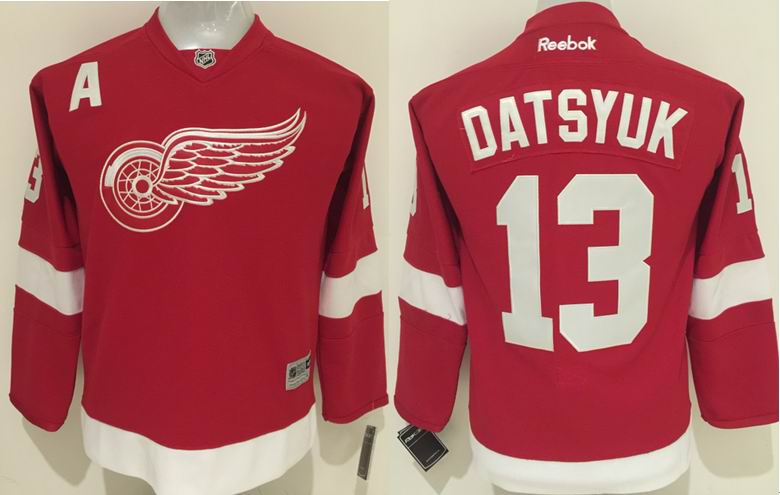 Youth Detroit Red Wings #13 Pavel Datsyuk red NHL Jerseys