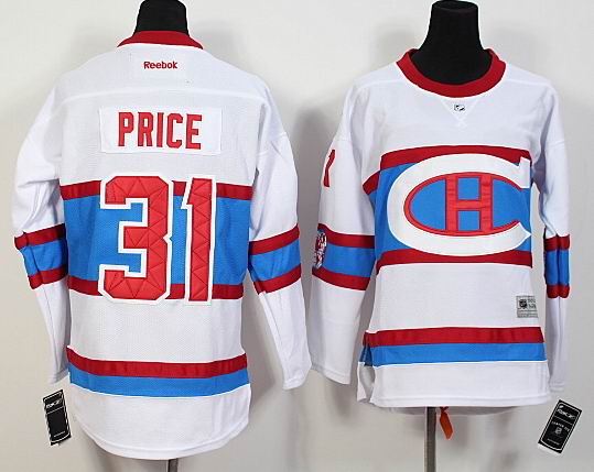 Youth Montreal Canadiens #31 Carey Price white ice hockey jerseys 2016 winter classic patch